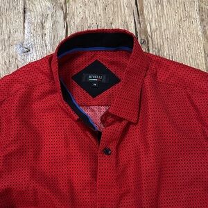 Men's Red Casual Button Down Shirt.       D